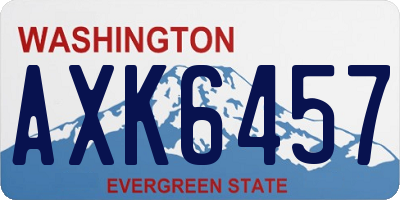 WA license plate AXK6457