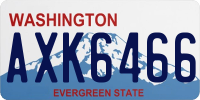 WA license plate AXK6466