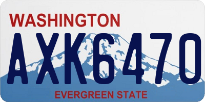 WA license plate AXK6470