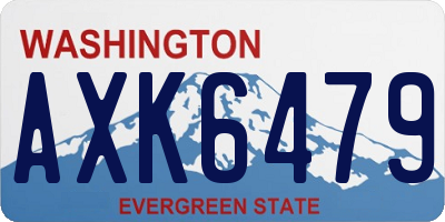 WA license plate AXK6479