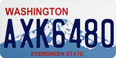 WA license plate AXK6480