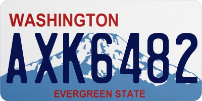 WA license plate AXK6482