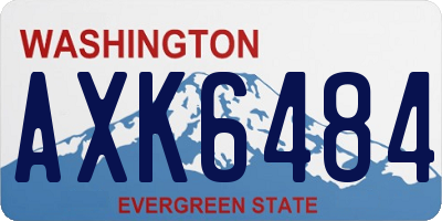WA license plate AXK6484