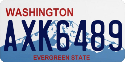WA license plate AXK6489