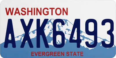 WA license plate AXK6493