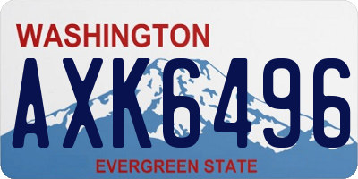 WA license plate AXK6496