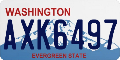 WA license plate AXK6497