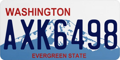 WA license plate AXK6498