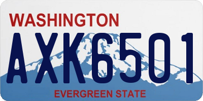 WA license plate AXK6501