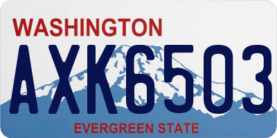 WA license plate AXK6503