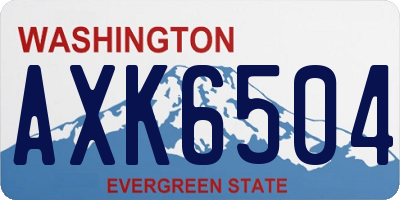 WA license plate AXK6504