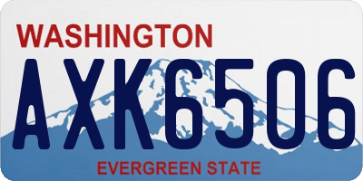 WA license plate AXK6506