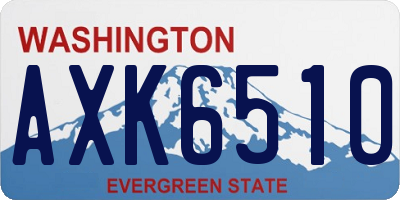 WA license plate AXK6510
