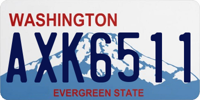 WA license plate AXK6511