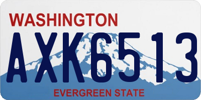 WA license plate AXK6513