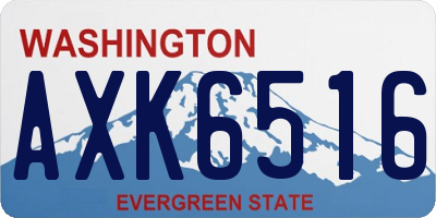 WA license plate AXK6516