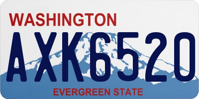 WA license plate AXK6520