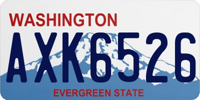 WA license plate AXK6526