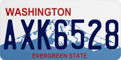 WA license plate AXK6528