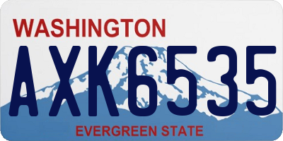 WA license plate AXK6535