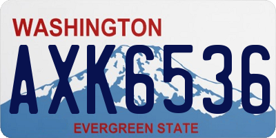 WA license plate AXK6536