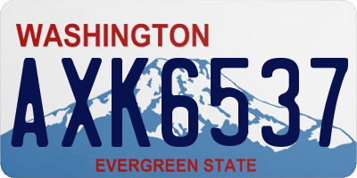 WA license plate AXK6537