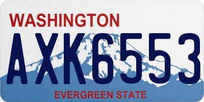 WA license plate AXK6553