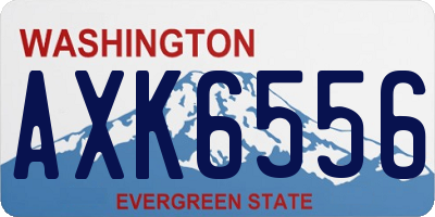 WA license plate AXK6556