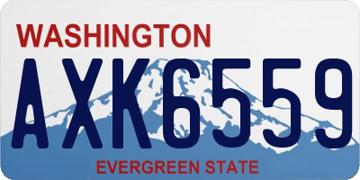 WA license plate AXK6559