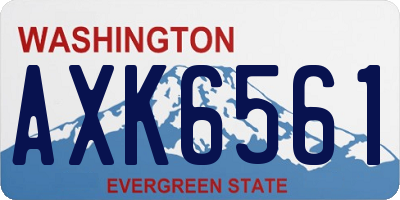 WA license plate AXK6561