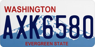 WA license plate AXK6580