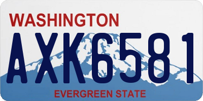 WA license plate AXK6581