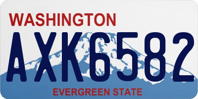 WA license plate AXK6582