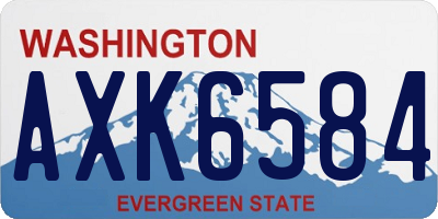 WA license plate AXK6584
