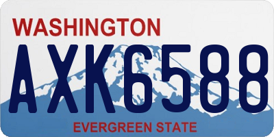 WA license plate AXK6588