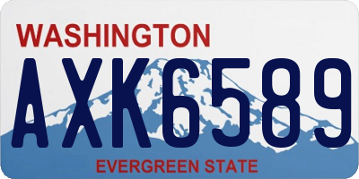 WA license plate AXK6589