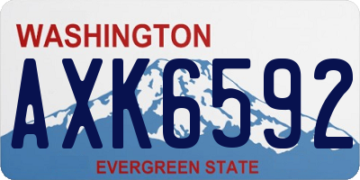 WA license plate AXK6592