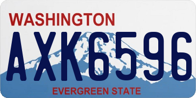 WA license plate AXK6596