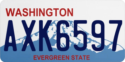 WA license plate AXK6597