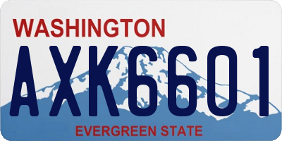 WA license plate AXK6601