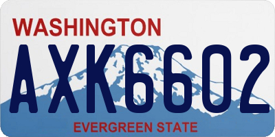 WA license plate AXK6602