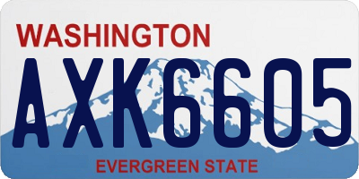 WA license plate AXK6605