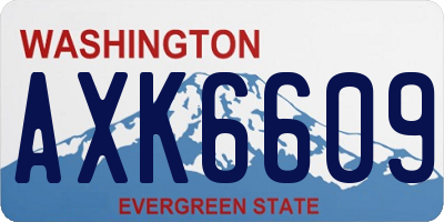 WA license plate AXK6609