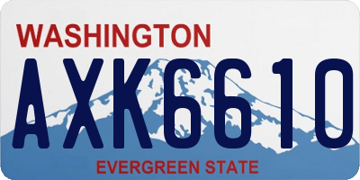 WA license plate AXK6610