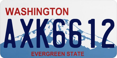 WA license plate AXK6612