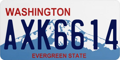 WA license plate AXK6614