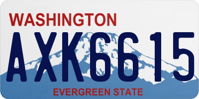 WA license plate AXK6615