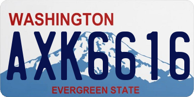 WA license plate AXK6616