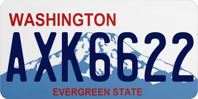 WA license plate AXK6622