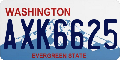 WA license plate AXK6625